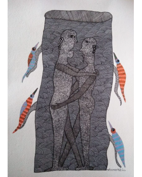 Gond Art Painting - Lovers